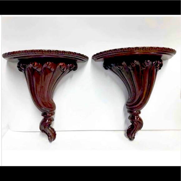 Maitland Smith Mahogany wall shelves
